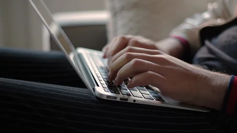 Professional typing on laptop keyboard Stock Footage 101026104