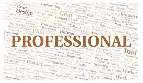 Professional typography word cloud create with the text only Stock Illustration