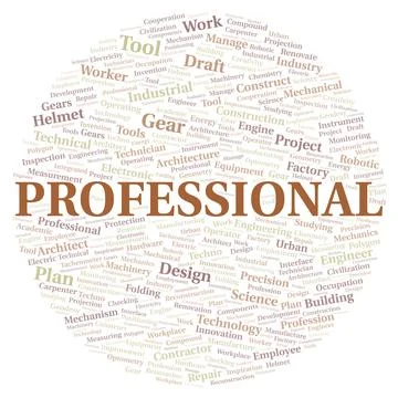 Professional typography word cloud create with the text only Stock Illustration