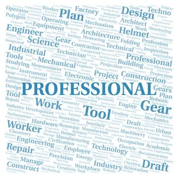 Professional typography word cloud create with the text only Stock Illustration