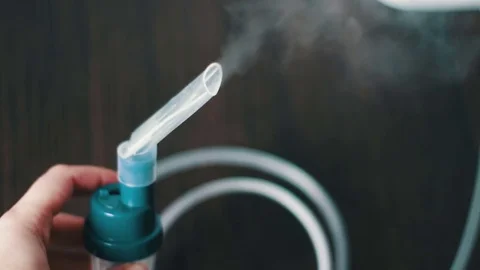 Professional ultrasonic inhaler nebulizer Stock Footage