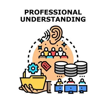 Professional understanding gaining customer insight and data analysis Stock Illustration