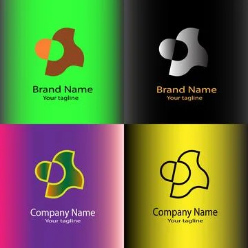 Professional Unique Abstract Harmony Logo Design Stock Illustration