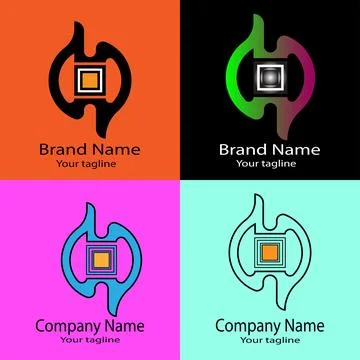 Professional Unique Dynamic Original Symbol Logo Design Illustrazione stock