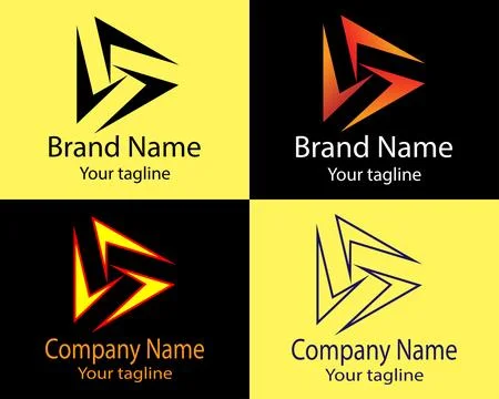 Professional Unique Lightning Edge Logo Design Stock Illustration