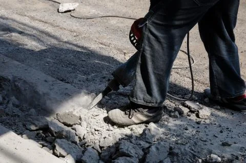 Professional Use Jackhammer Tool Stock Photos