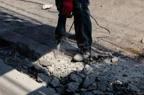 Professional Use Jackhammer Tool Stock Photos