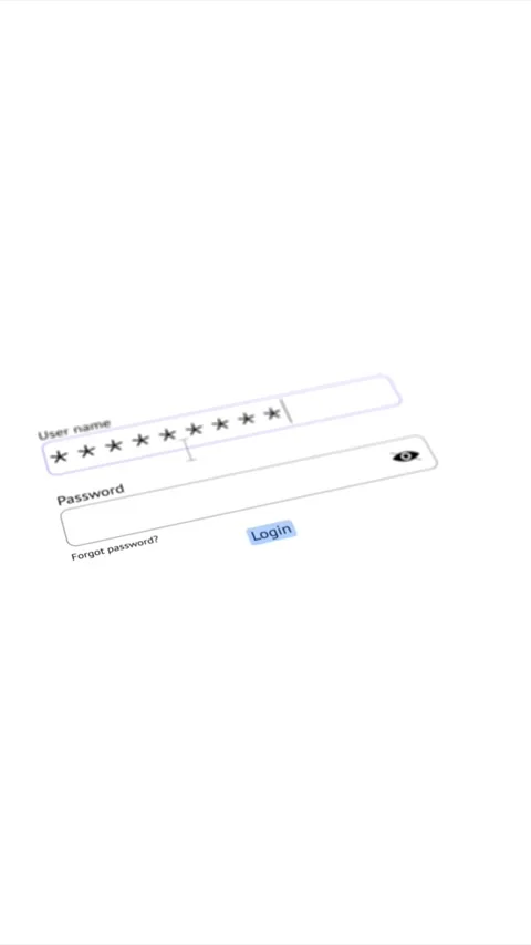 Professional user authentication layout secure password entry, login account acc Stock Footage 340557410