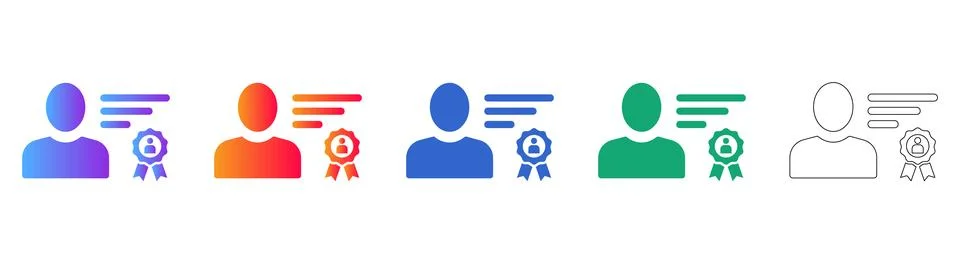 Professional User Certification Icons Illustrazione stock