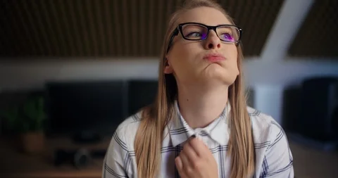 Professional Using Clipboard To Cool In Office Stock Footage 113574821