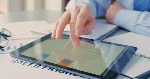 Professional Using Digital Tablet While Writing On Diary 4K Stock Footage 92367332