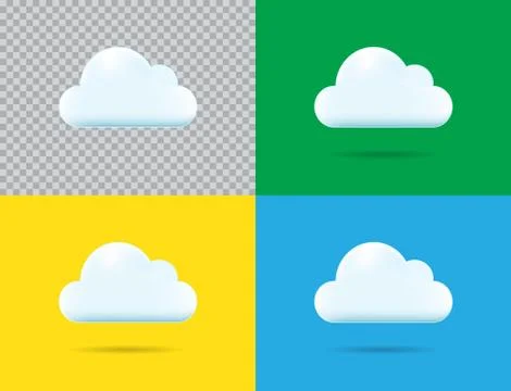Professional Vector Cloud Icon Set in Vector Illustration Isolated on Blue Ba Stock Illustration