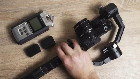 Professional Video Camera and Videography Equipment Stock Footage 95609000