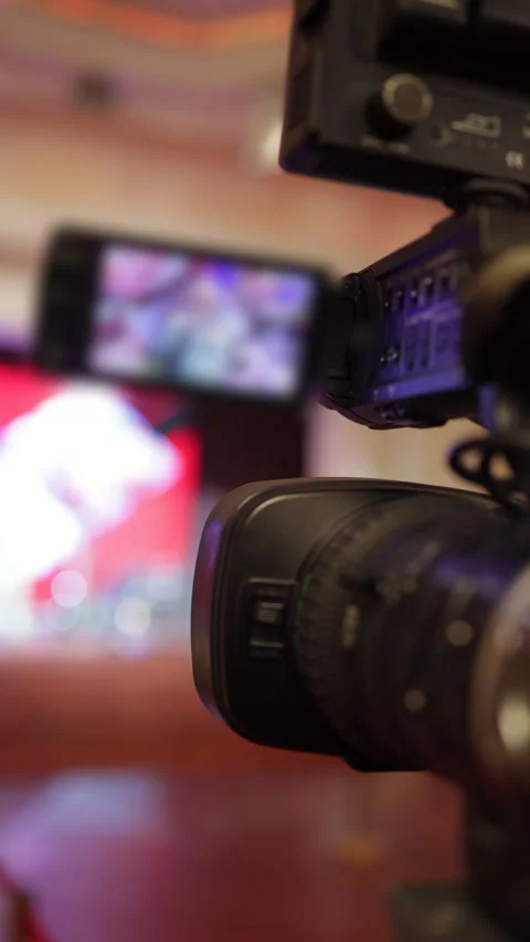 Professional Video Camera Filming a Scene Stock Footage 325046598