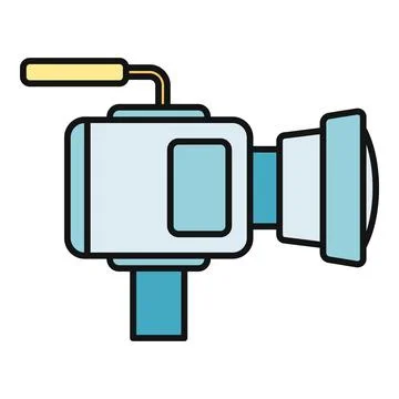 Professional video camera flat icon illustration Stock Illustration