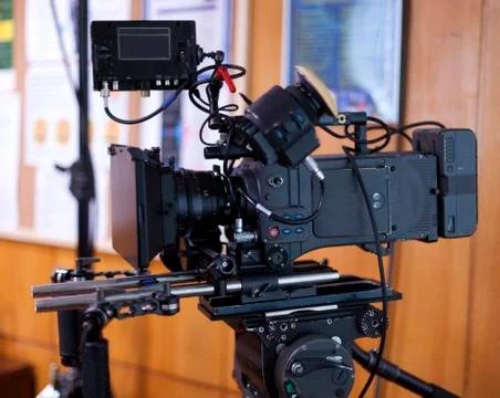 A professional video camera. Stock Photos