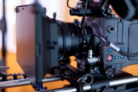 A professional video camera. Stock Photos