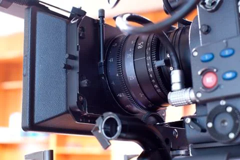 A professional video camera. Stock Photos