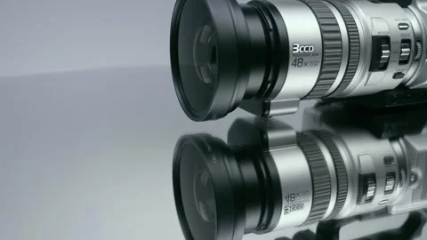 Professional video camera with powerful large-diameter lenses Stock Footage 268913525