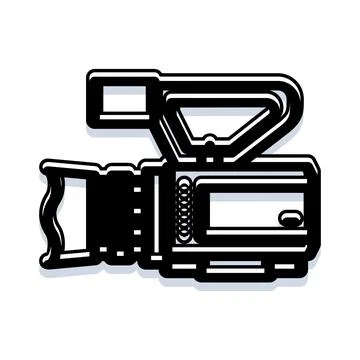 Professional video camera recording digital film production Stock Illustration
