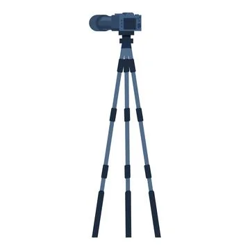 Professional video camera on a tripod, ready for recording Illustrazione stock
