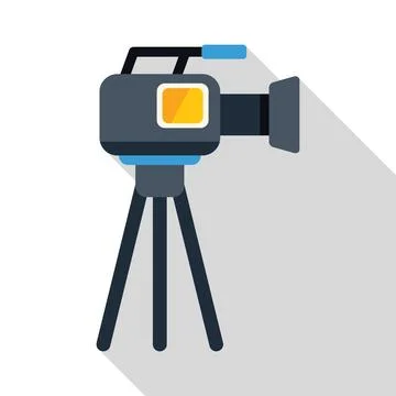 Professional video camera on tripod recording a scene イラスト素材