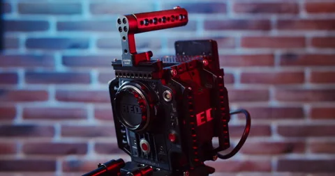 A professional video camera. Video Camera in the background Stock Footage 153271553