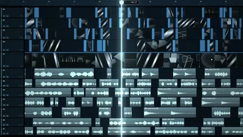 Professional Video Edit Timeline Light Interface Panels Vídeos de archivo 343649944