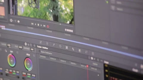 Professional video editing process for movie production with expert software Stock Footage 210237576