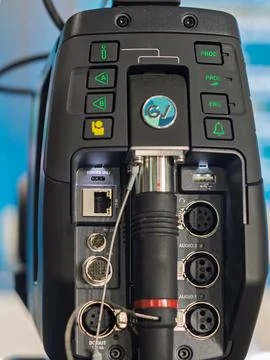 Professional Video Production Camera Inputs and Controls Stock Photos