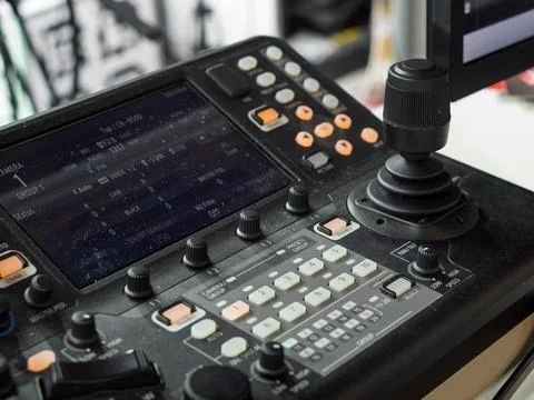 Professional Video Production Control Panel for Broadcasting Stock Photos