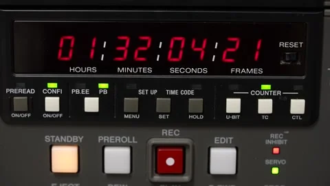 Professional Video Tape Recorder with Timecode Display Video stock 324764221
