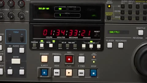 Professional Video Tape Recorder with Timecode Display Video stock 324764239