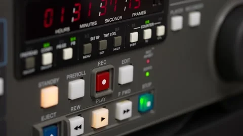 Professional Video Tape Recorder with Timecode Display Stock Footage 324764240