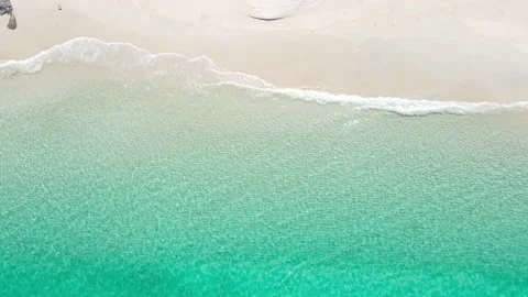 Professional video.Top-view in drone shot. Video of beach sea. Beautiful Stockbeeldmateriaal 149488573