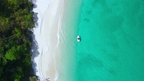 Professional video.Top-view in drone shot. Video of beach sea. Beautiful Stock Footage 149488879