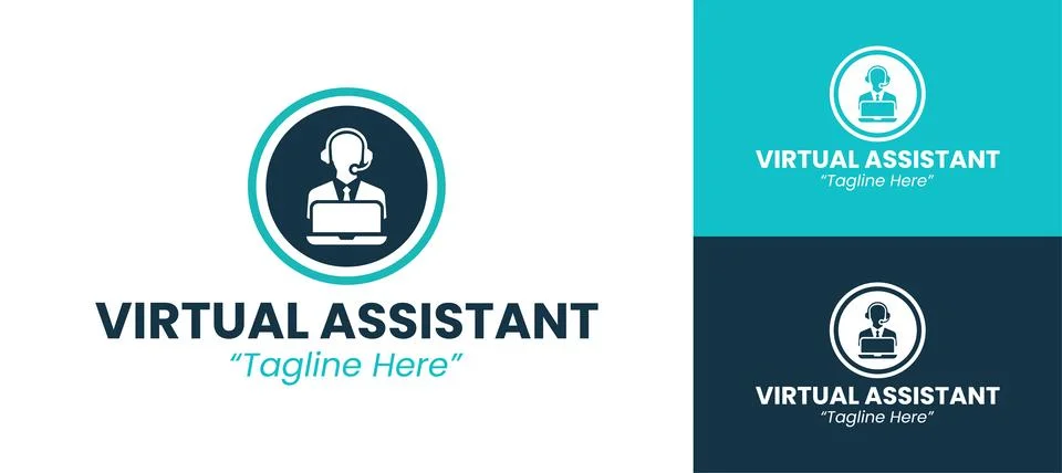Professional Virtual Assistant Logo for Remote Services イラスト素材