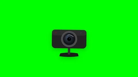 Professional Webcam Recording Icon with Adjusting Lens and Pulsing Red Indi.. Stock Footage 346611894