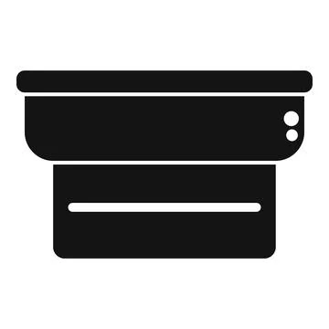 Professional wide format printer printing a document Illustrazione stock