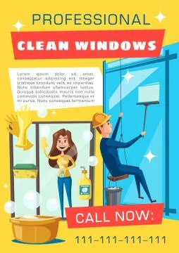 Professional window cleaning rope access service Ilustración de archivo