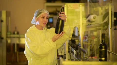 Professional winemaker controlling wine making process and quality at winer.. Stock Footage 286716080