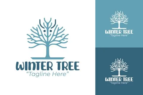 Professional Winter Tree Logo 스톡 일러스트