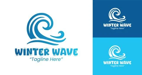 Professional Winter Wave Logo 스톡 일러스트