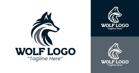 Professional Wolf Head Logo Design for Branding and Identity Stock Illustration