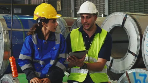 Professional woman engineer worker using digital tablet for working with co.. Stock Footage 242714427