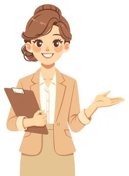 Professional Woman Presenting Stock Illustration