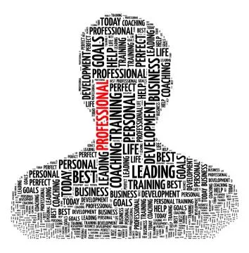 Professional word cloud concept Stock Illustration