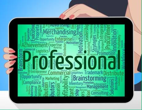 Professional Word Represents Professions Educated And Specialist Stock Illustration