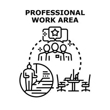 Professional work area concept with business team collaboration Stock Illustration