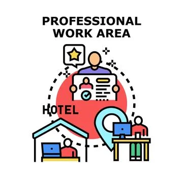 Professional work area concept vector illustration Stock Illustration